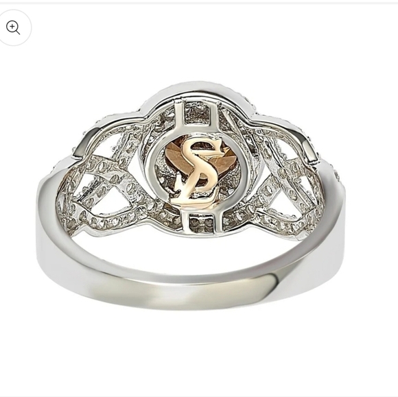 Suzy Levian Sterling Silver Brown Cubic Zirconia Crossover Bridal Ring All Sizes - Picture 5 of 6